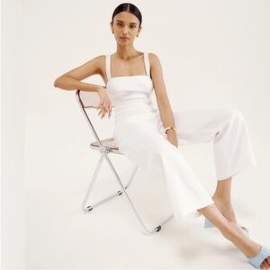 Reformation Harlow linen jumpsuit white